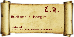 Budinszki Margit névjegykártya